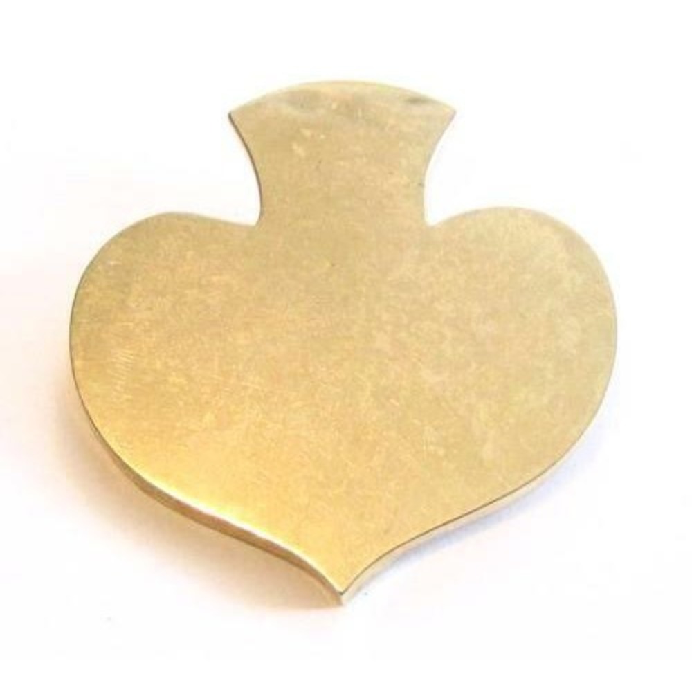 Vintage Unique Large‎ SPADE Gold Toned Necklace Pendant 2-1/8"*Card Game